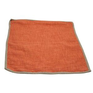 Pottery Barn 2 Basket Weave Pillow Covers 20x20 Orange Tan Autumn Fall Halloween